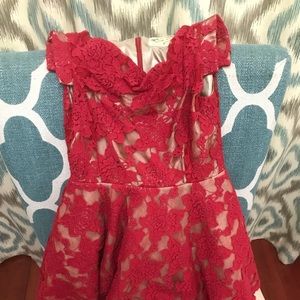 Joyfolie Girls Red Lace layered dress. Worn ONCE!